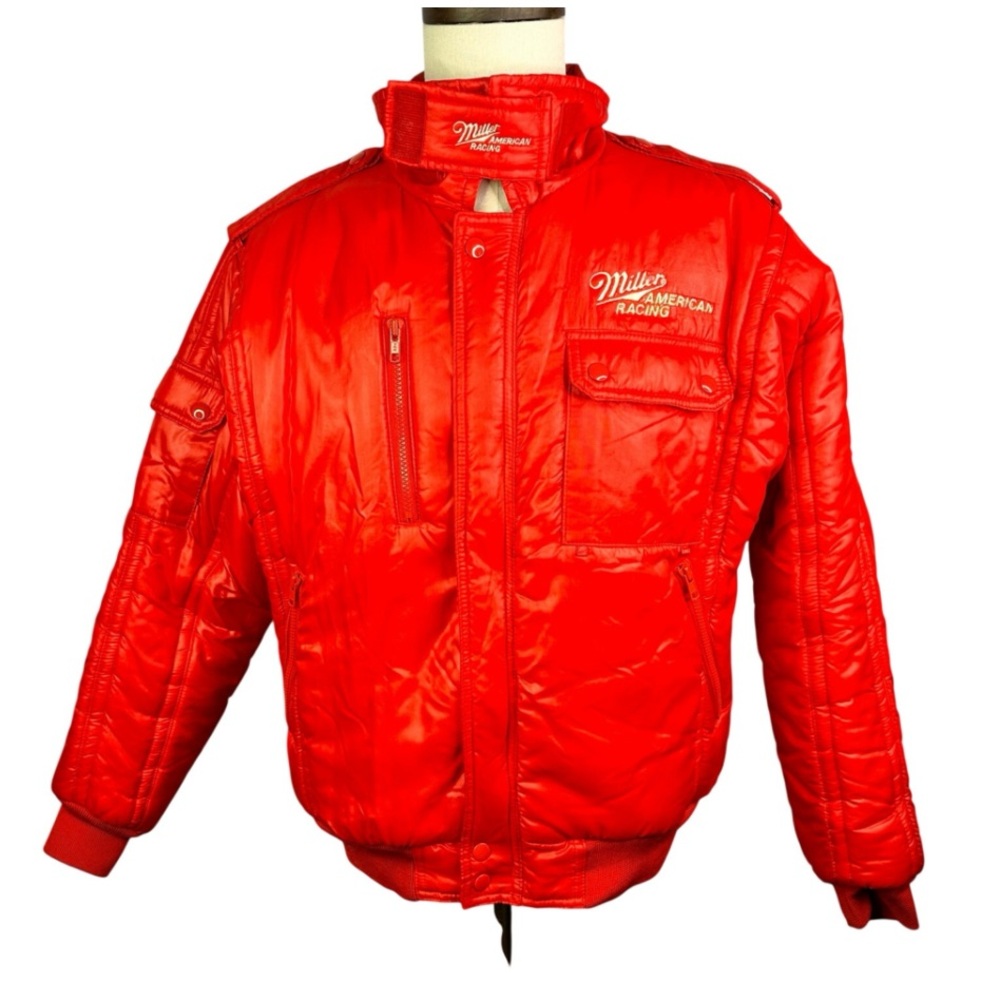 VINTAGE MVP red MILLER LITE JACKET size large